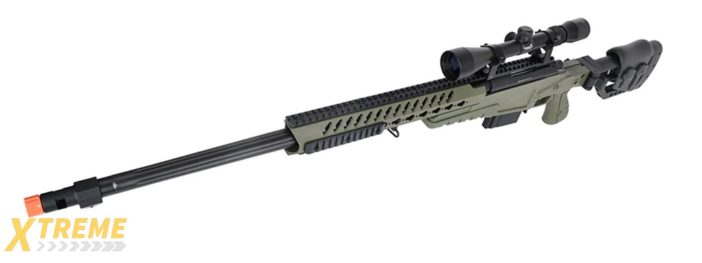 WellFire MB4418-2 Bolt Action Long Range Airsoft Sniper Rifle w/ Accessories