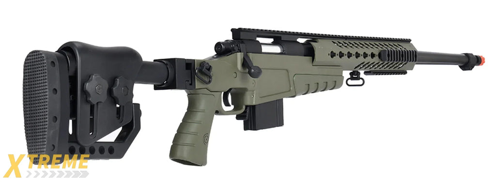 WellFire MB4418-2 Bolt Action Long Range Airsoft Sniper Rifle w/ Accessories