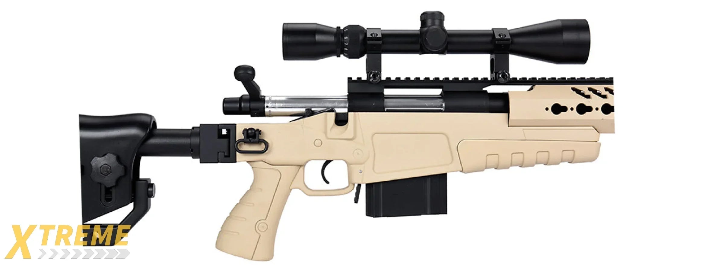 WellFire MB4418-2 Bolt Action Long Range Airsoft Sniper Rifle w/ Accessories