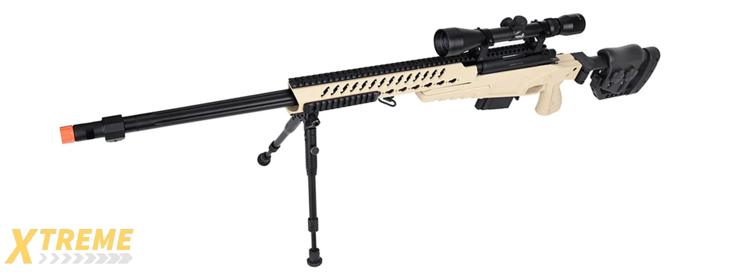 WellFire MB4418-2 Bolt Action Long Range Airsoft Sniper Rifle w/ Accessories
