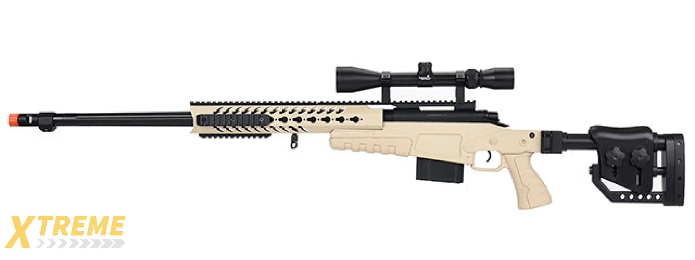 WellFire MB4418-2 Bolt Action Long Range Airsoft Sniper Rifle w/ Accessories