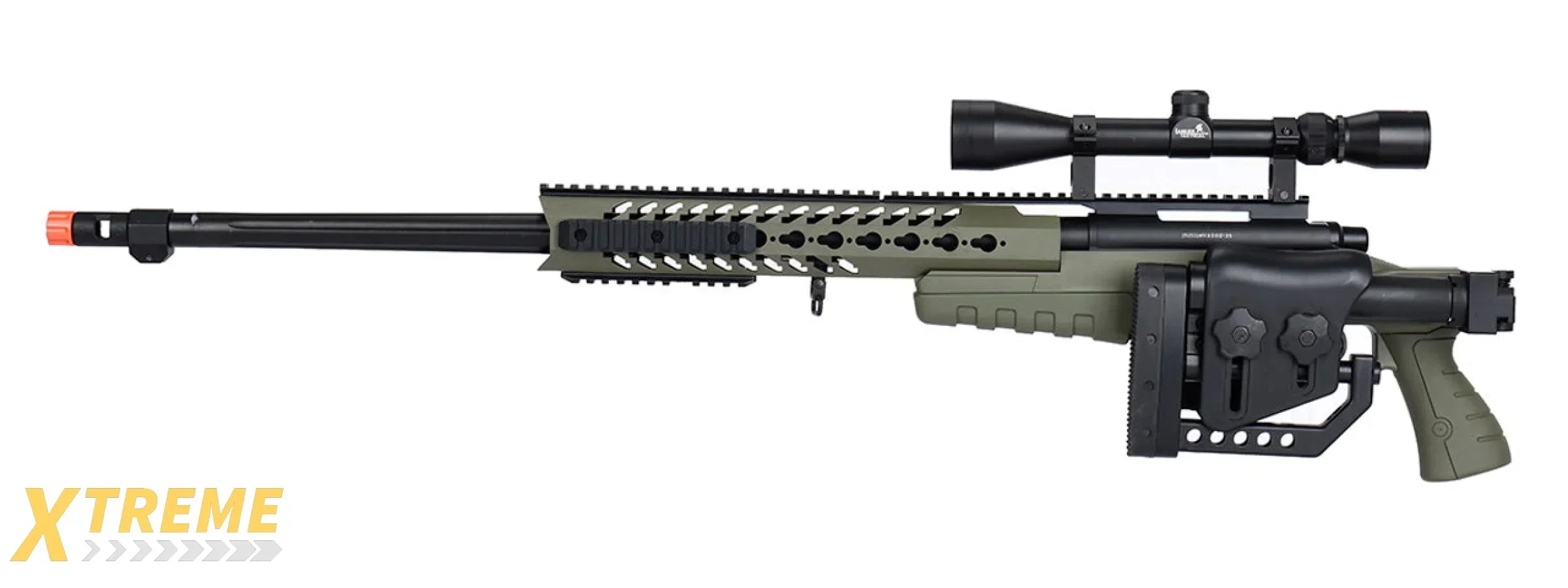 WellFire MB4418-2 Bolt Action Long Range Airsoft Sniper Rifle w/ Accessories