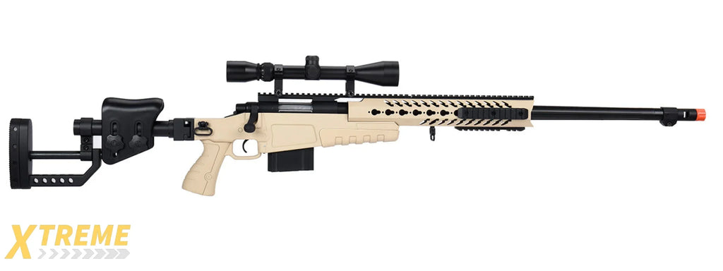 WellFire MB4418-2 Bolt Action Long Range Airsoft Sniper Rifle w/ Accessories