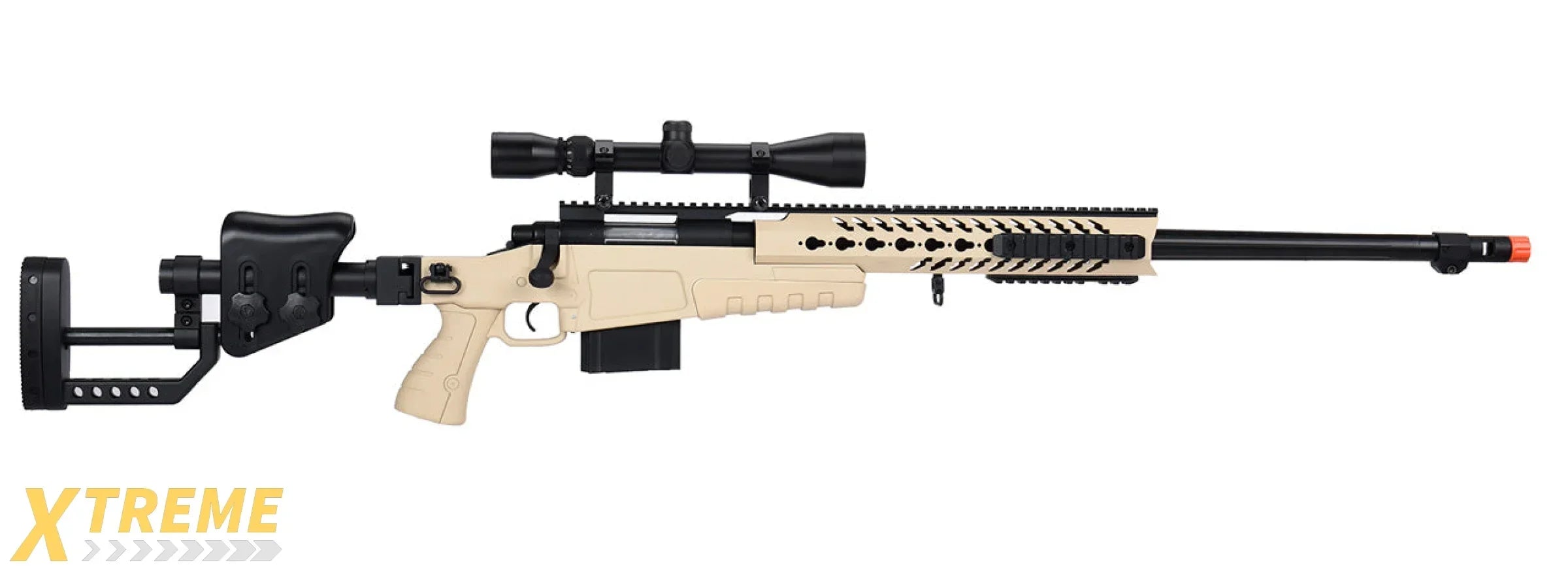 WellFire MB4418-2 Bolt Action Long Range Airsoft Sniper Rifle w/ Accessories