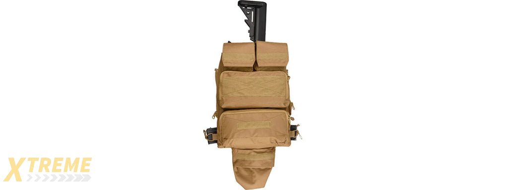 WST Tactical Vest 2.0 Accessory Pouches Backpack Attachment II, Tan