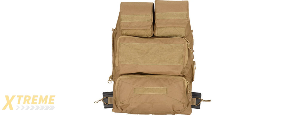 WST Tactical Vest 2.0 Accessory Pouches Backpack Attachment II, Tan